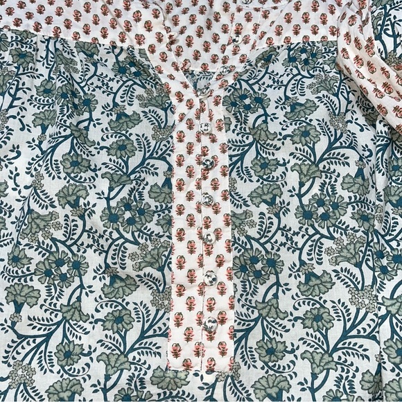 Sundance Cotton Boho Dainty Floral Fall Colors Print Long Sleeve Top Size Small - Picture 4 of 8